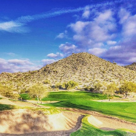 elevated view of the golf course sandbank